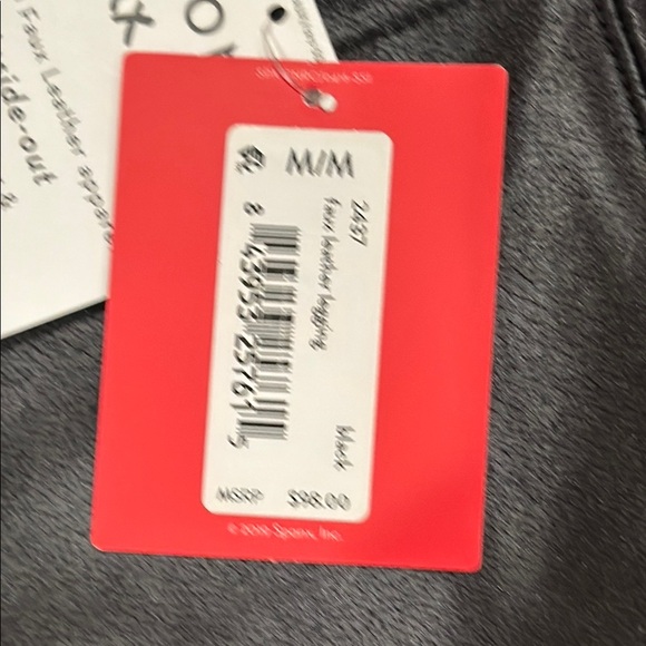 SPANX Black Faux Leather Leggings with a sleek form-fitting design - Picture 4 of 5